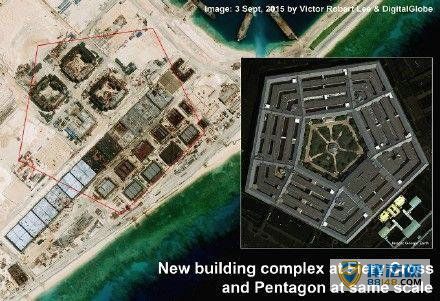 中国完成南海永暑礁上的机场跑道建设情况照片 外国人的说辞 中国完成南海永暑礁上的机场跑道建设情况照片 外国人的说辞